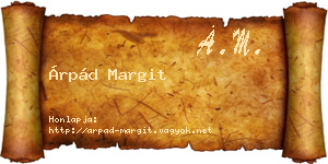 Árpád Margit névjegykártya