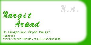 margit arpad business card